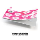 The Pink Watercolor Grunge Surface with White Floral Pattern - Premium Protective Decal Skin-Kit for the Apple Credit Card