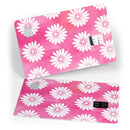 The Pink Watercolor Grunge Surface with White Floral Pattern - Premium Protective Decal Skin-Kit for the Apple Credit Card