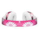 The Pink Watercolor Grunge Surface with White Floral Pattern Full-Body Skin Kit for the Beats by Dre Solo 3 Wireless Headphones