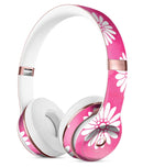 The Pink Watercolor Grunge Surface with White Floral Pattern Full-Body Skin Kit for the Beats by Dre Solo 3 Wireless Headphones