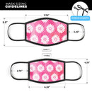 The Pink Watercolor Grunge Surface with White Floral Pattern - Made in USA Mouth Cover Unisex Anti-Dust Cotton Blend Reusable & Washable Face Mask with Adjustable Sizing for Adult or Child