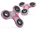 The Pink Watercolor Grunge Surface with White Floral Pattern Full-Body Fidget Spinner Skin-Kit