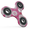 The Pink Watercolor Grunge Surface with White Floral Pattern Full-Body Fidget Spinner Skin-Kit