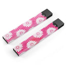 The Pink Watercolor Grunge Surface with White Floral Pattern - Premium Decal Protective Skin-Wrap Sticker compatible with the Juul Labs vaping device