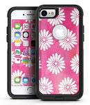 The Pink Watercolor Grunge Surface with White Floral Pattern - iPhone 7 or 8 OtterBox Case & Skin Kits
