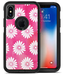 The Pink Watercolor Grunge Surface with White Floral Pattern - iPhone X OtterBox Case & Skin Kits