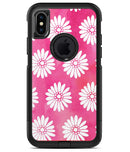 The Pink Watercolor Grunge Surface with White Floral Pattern - iPhone X OtterBox Case & Skin Kits