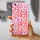 The Pink Watercolor Grunge with Flower Pedals iPhone 6/6s or 6/6s Plus 2-Piece Hybrid INK-Fuzed Case