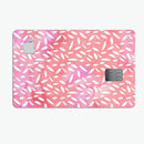 The Pink Watercolor Grunge with Flower Pedals - Premium Protective Decal Skin-Kit for the Apple Credit Card