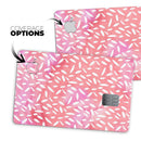 The Pink Watercolor Grunge with Flower Pedals - Premium Protective Decal Skin-Kit for the Apple Credit Card