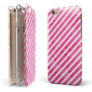 The Pink Watercolor Grunge with Slanted Stripes iPhone 6/6s or 6/6s Plus 2-Piece Hybrid INK-Fuzed Case
