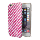 The Pink Watercolor Grunge with Slanted Stripes iPhone 6/6s or 6/6s Plus 2-Piece Hybrid INK-Fuzed Case