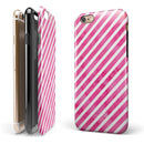 The Pink Watercolor Grunge with Slanted Stripes iPhone 6/6s or 6/6s Plus 2-Piece Hybrid INK-Fuzed Case