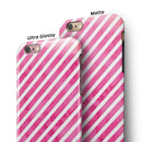 The Pink Watercolor Grunge with Slanted Stripes iPhone 6/6s or 6/6s Plus 2-Piece Hybrid INK-Fuzed Case