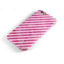 The Pink Watercolor Grunge with Slanted Stripes iPhone 6/6s or 6/6s Plus 2-Piece Hybrid INK-Fuzed Case