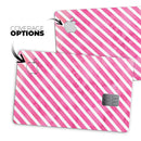 The Pink Watercolor Grunge with Slanted Stripes - Premium Protective Decal Skin-Kit for the Apple Credit Card
