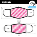 The Pink Watercolor Grunge with Slanted Stripes - Made in USA Mouth Cover Unisex Anti-Dust Cotton Blend Reusable & Washable Face Mask with Adjustable Sizing for Adult or Child