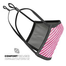 The Pink Watercolor Grunge with Slanted Stripes - Made in USA Mouth Cover Unisex Anti-Dust Cotton Blend Reusable & Washable Face Mask with Adjustable Sizing for Adult or Child