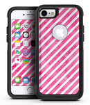 The Pink Watercolor Grunge with Slanted Stripes - iPhone 7 or 8 OtterBox Case & Skin Kits