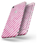 The Pink Watercolor Grunge with Slanted Stripes - Skin-kit for the iPhone 8 or 8 Plus