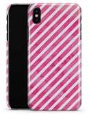 The Pink Watercolor Grunge with Slanted Stripes - iPhone X Clipit Case