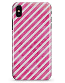 The Pink Watercolor Grunge with Slanted Stripes - iPhone X Clipit Case