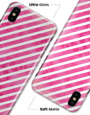 The Pink Watercolor Grunge with Slanted Stripes - iPhone X Clipit Case