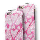The Pink Watercolor Mosiac Hearts iPhone 6/6s or 6/6s Plus 2-Piece Hybrid INK-Fuzed Case