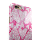The Pink Watercolor Mosiac Hearts iPhone 6/6s or 6/6s Plus 2-Piece Hybrid INK-Fuzed Case
