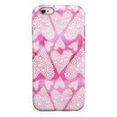 The Pink Watercolor Mosiac Hearts iPhone 6/6s or 6/6s Plus 2-Piece Hybrid INK-Fuzed Case