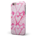 The Pink Watercolor Mosiac Hearts iPhone 6/6s or 6/6s Plus 2-Piece Hybrid INK-Fuzed Case