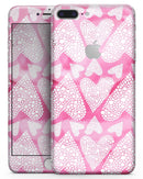 The Pink Watercolor Mosiac Hearts - Skin-kit for the iPhone 8 or 8 Plus