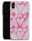 The Pink Watercolor Mosiac Hearts - iPhone X Clipit Case