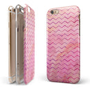 The Pink Watercolor Paint Blend with Multicolor Chevron iPhone 6/6s or 6/6s Plus 2-Piece Hybrid INK-Fuzed Case