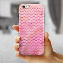 The Pink Watercolor Paint Blend with Multicolor Chevron iPhone 6/6s or 6/6s Plus 2-Piece Hybrid INK-Fuzed Case
