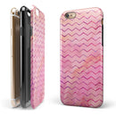 The Pink Watercolor Paint Blend with Multicolor Chevron iPhone 6/6s or 6/6s Plus 2-Piece Hybrid INK-Fuzed Case