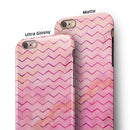 The Pink Watercolor Paint Blend with Multicolor Chevron iPhone 6/6s or 6/6s Plus 2-Piece Hybrid INK-Fuzed Case