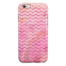The Pink Watercolor Paint Blend with Multicolor Chevron iPhone 6/6s or 6/6s Plus 2-Piece Hybrid INK-Fuzed Case