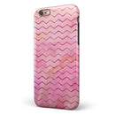 The Pink Watercolor Paint Blend with Multicolor Chevron iPhone 6/6s or 6/6s Plus 2-Piece Hybrid INK-Fuzed Case