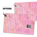 The Pink Watercolor Paint Blend with Multicolor Chevron  - Premium Protective Decal Skin-Kit for the Apple Credit Card