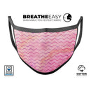 The Pink Watercolor Paint Blend with Multicolor Chevron  - Made in USA Mouth Cover Unisex Anti-Dust Cotton Blend Reusable & Washable Face Mask with Adjustable Sizing for Adult or Child