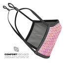 The Pink Watercolor Paint Blend with Multicolor Chevron  - Made in USA Mouth Cover Unisex Anti-Dust Cotton Blend Reusable & Washable Face Mask with Adjustable Sizing for Adult or Child