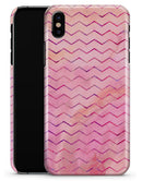The Pink Watercolor Paint Blend with Multicolor Chevron  - iPhone X Clipit Case