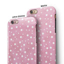 The Pink Watercolor Surface with White Polka Dots iPhone 6/6s or 6/6s Plus 2-Piece Hybrid INK-Fuzed Case