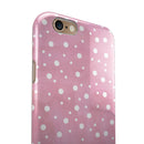 The Pink Watercolor Surface with White Polka Dots iPhone 6/6s or 6/6s Plus 2-Piece Hybrid INK-Fuzed Case