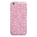The Pink Watercolor Surface with White Polka Dots iPhone 6/6s or 6/6s Plus 2-Piece Hybrid INK-Fuzed Case