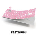 The Pink Watercolor Surface with White Polka Dots - Premium Protective Decal Skin-Kit for the Apple Credit Card