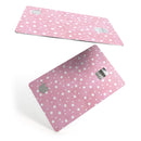 The Pink Watercolor Surface with White Polka Dots - Premium Protective Decal Skin-Kit for the Apple Credit Card