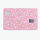 The Pink Watercolor Surface with White Polka Dots - Premium Protective Decal Skin-Kit for the Apple Credit Card