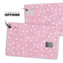 The Pink Watercolor Surface with White Polka Dots - Premium Protective Decal Skin-Kit for the Apple Credit Card